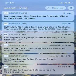 Secret Flying Mobile App Push Notifications – Palo Will Travel